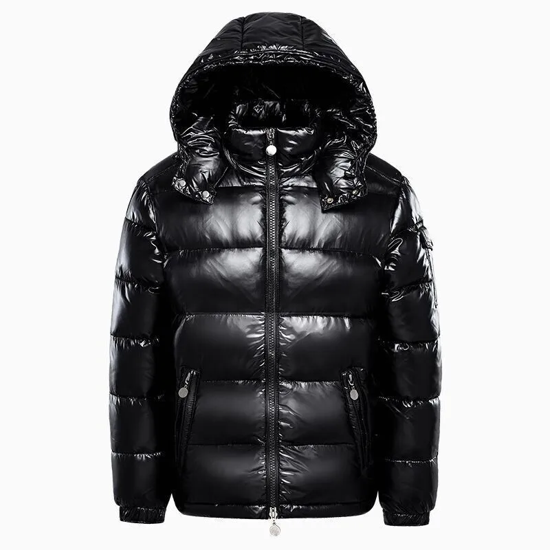 Down jacket Puffer jacket Cotton jacket PFHQ Down Cotton Jacket Glossy Surface Men's Hooded Thick Bread Coat Solid Color Warm Long Sleeve Male Tops 21Z7542