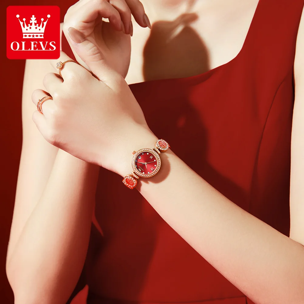 OLEVS 5630 Women Watch Luxury Brand Diamond Watch Date Waterproof Clock Quartz Watch Exclusive Blessing Bracelet Women Watch 3