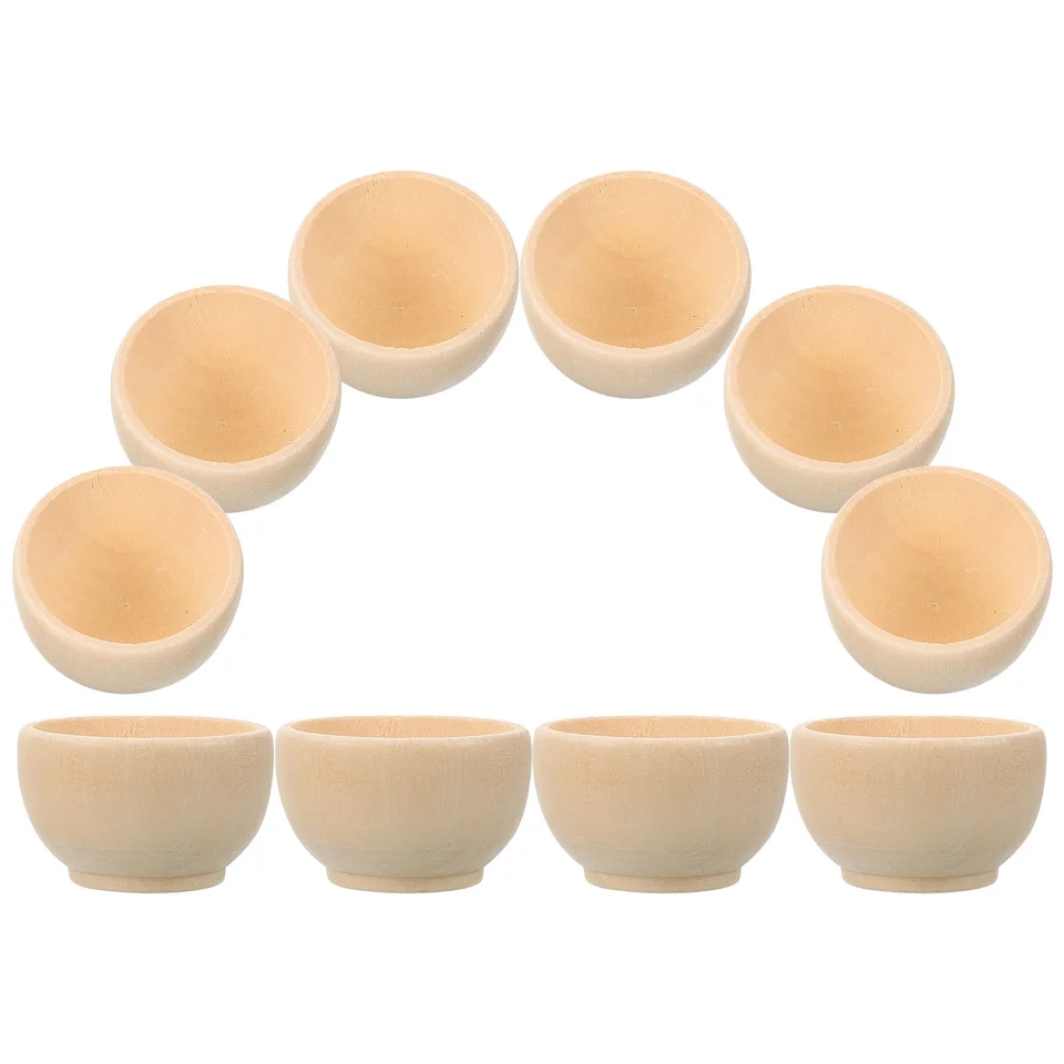 Amosfun 30 Pz Piccola Ciotola Di Legno Piccole Ciotole Mini Posate in Legno Ciotole Di Fai Da Te in Fai Da Posa in Fai Da in Per Fai Da