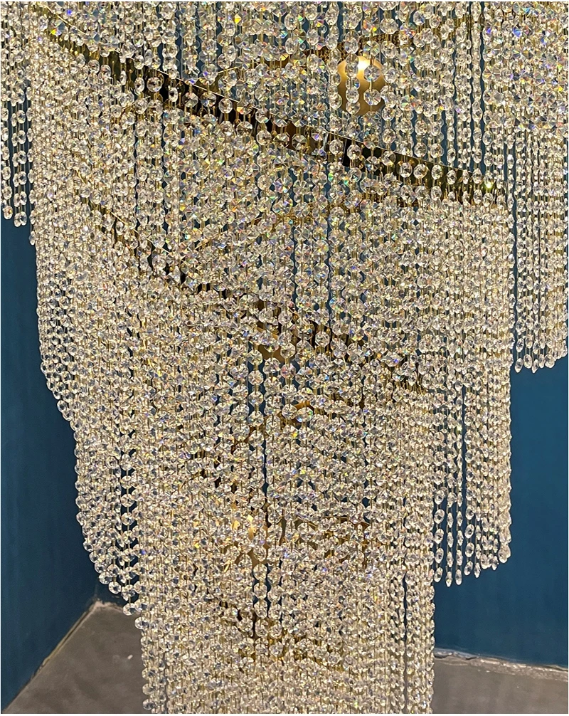 Shop Luxury Large Spiral Crystal Chandelier for Staircase, Hallway ...