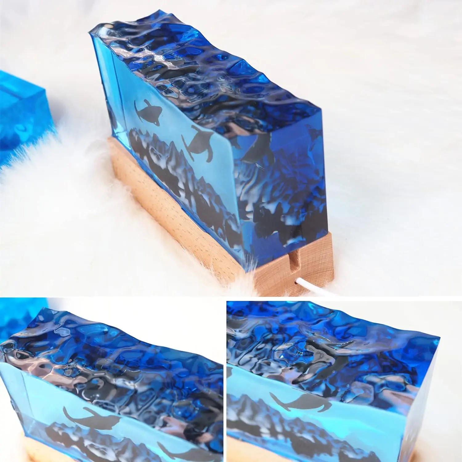 DIY Crystal Epoxy Resin Mold Mountain Sea Wave Sea Water Surface Mirror Silicone Mold