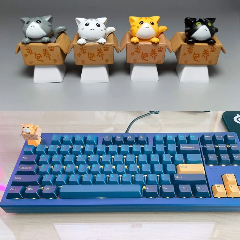 Pbt Personalizado dos Desenhos Animados Anime Gato Keycap Fundo Backlit Keycaps Perfil Oem para Faça Você Mesmo Teclado Mecânico Presentes das Crianças 066a 1pc