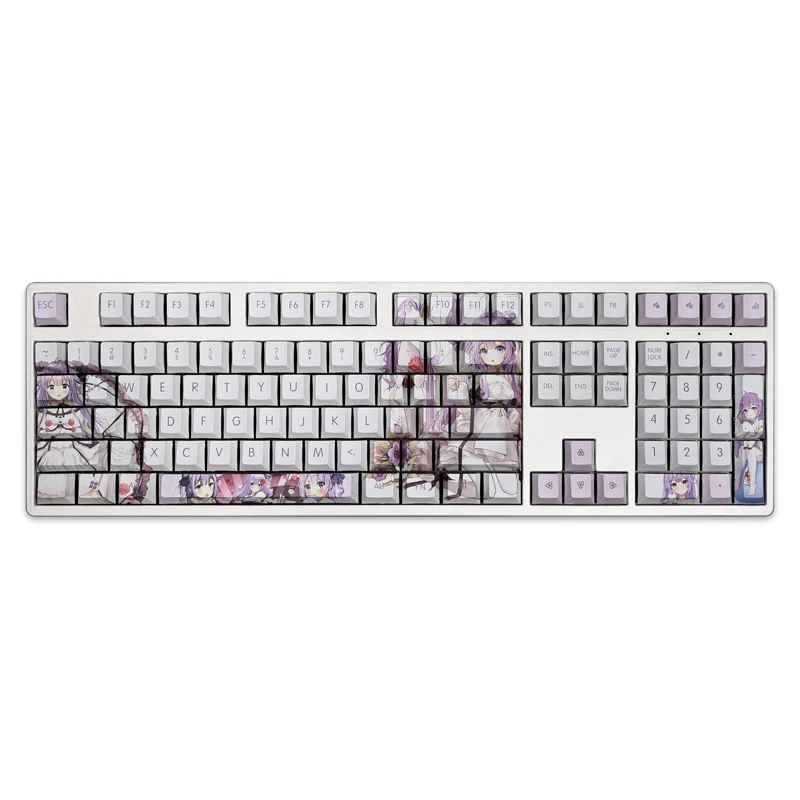 Teclas Azur Lane Hms Unicórnio Keycap Pbt Lados Tintura Subbed Keycaps dos Desenhos Animados Anime Gaming Key Caps para Ansi 61 87 104 108 Layout 108 - Imagem 3