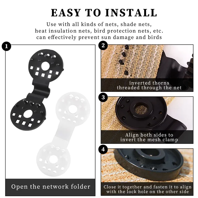 50/100 Darabos Napfényes Nettó Klip Mini Kerti Mezőgazdasági Klipek Kerek Újrafelhasználható Könnyűsúlyú, Könnyen Telepíthető Kültéri Üvegházhoz - Image 2
