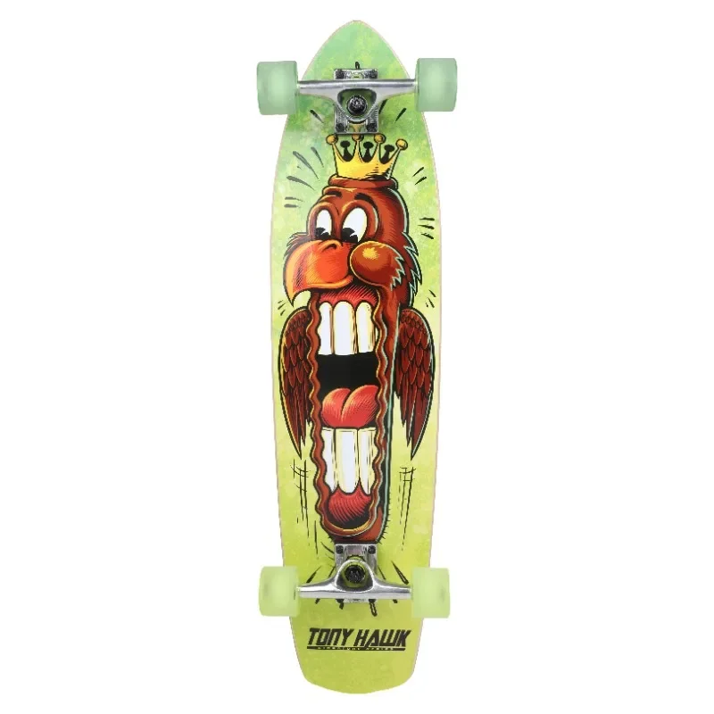 

Tony Hawk 34" x 8.5" Big Mouth Hawk Green Cruiser Complete Skateboard, 6" Trucks, 60 mm x 45 mm Wheels, Ages 5+