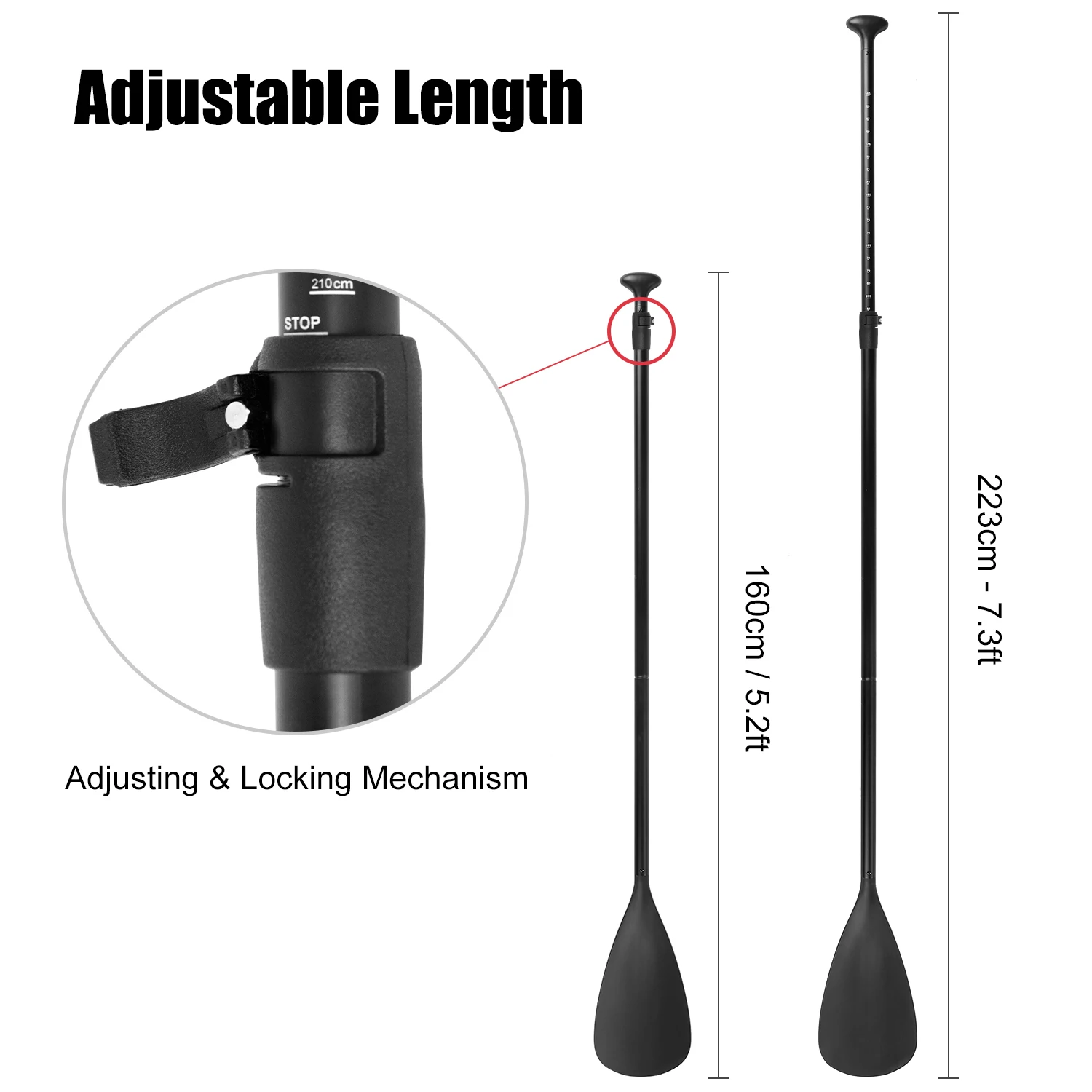 4-Piece Dual Purpose Adjustable SUP Paddle Kayak Boat Stand Up Paddle Board Kayak Boat Stand Up for Surfing Surfboard