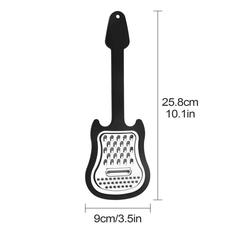 Handheld Fruit Grater Cheese Grater Stainless Guitar Shape Metal Comfortable Grip Kitchen Fruit Pulp Crusher Citrus Cheese Grater