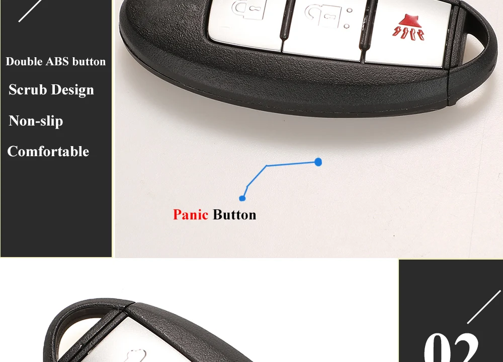 Keyforkess 2/3/4 pulsanti custodia per coperture chiave auto per Infiniti G25 G35 G37 Q50 Q60 Q70 QX55 JX35 QX50 QX60 QX80 copertura portachiavi senza chiave - S7b9a9f22a8ff479f969f115f25d5f9cbV