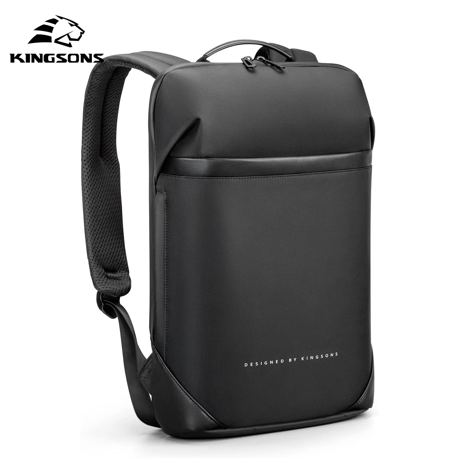 Kingsons Slim Laptop Backpack Men Business 15.6 inch Backpack Office Work Men Business Bags Unisex Black Ultralight laptop backpack business backpack