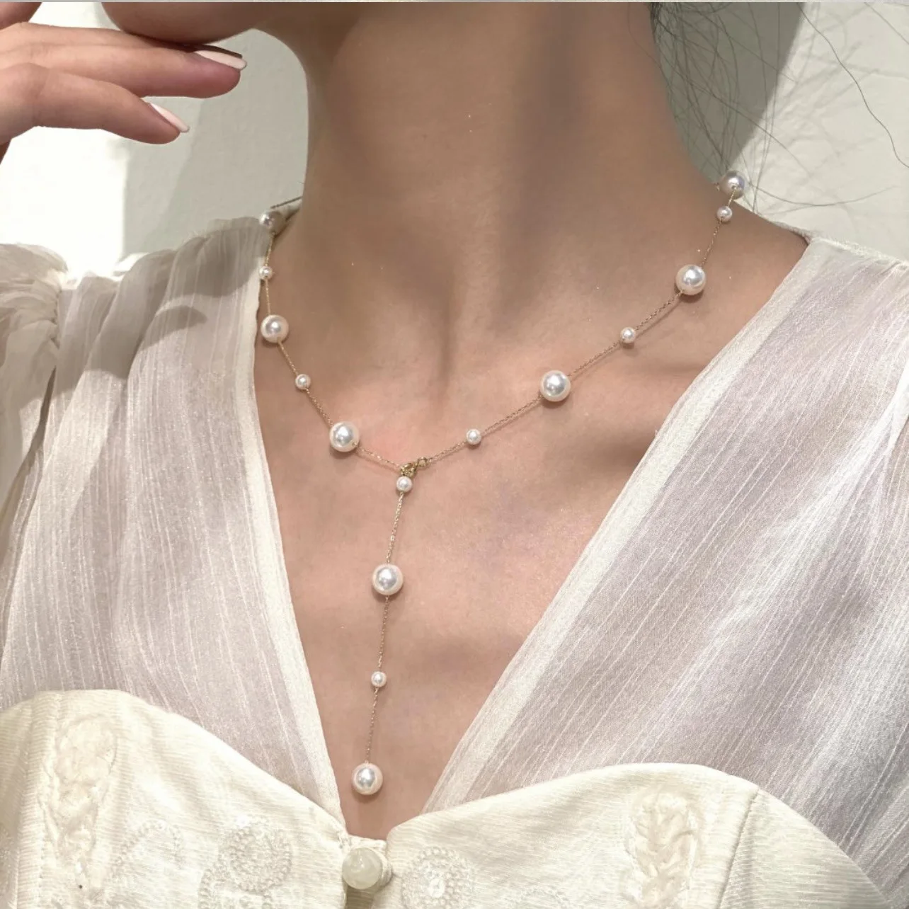 Pearl Pendant Necklace Clavicle Chain Lady Temperament Sweet Jewelry for Woman 2022 New | Украшения и аксессуары