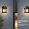 Solar Tungsten Wall Light Outdoor Sensor Interaction Lamp Exterior Lighting Fixtures Wall Mount IP65 Waterproof Black 5