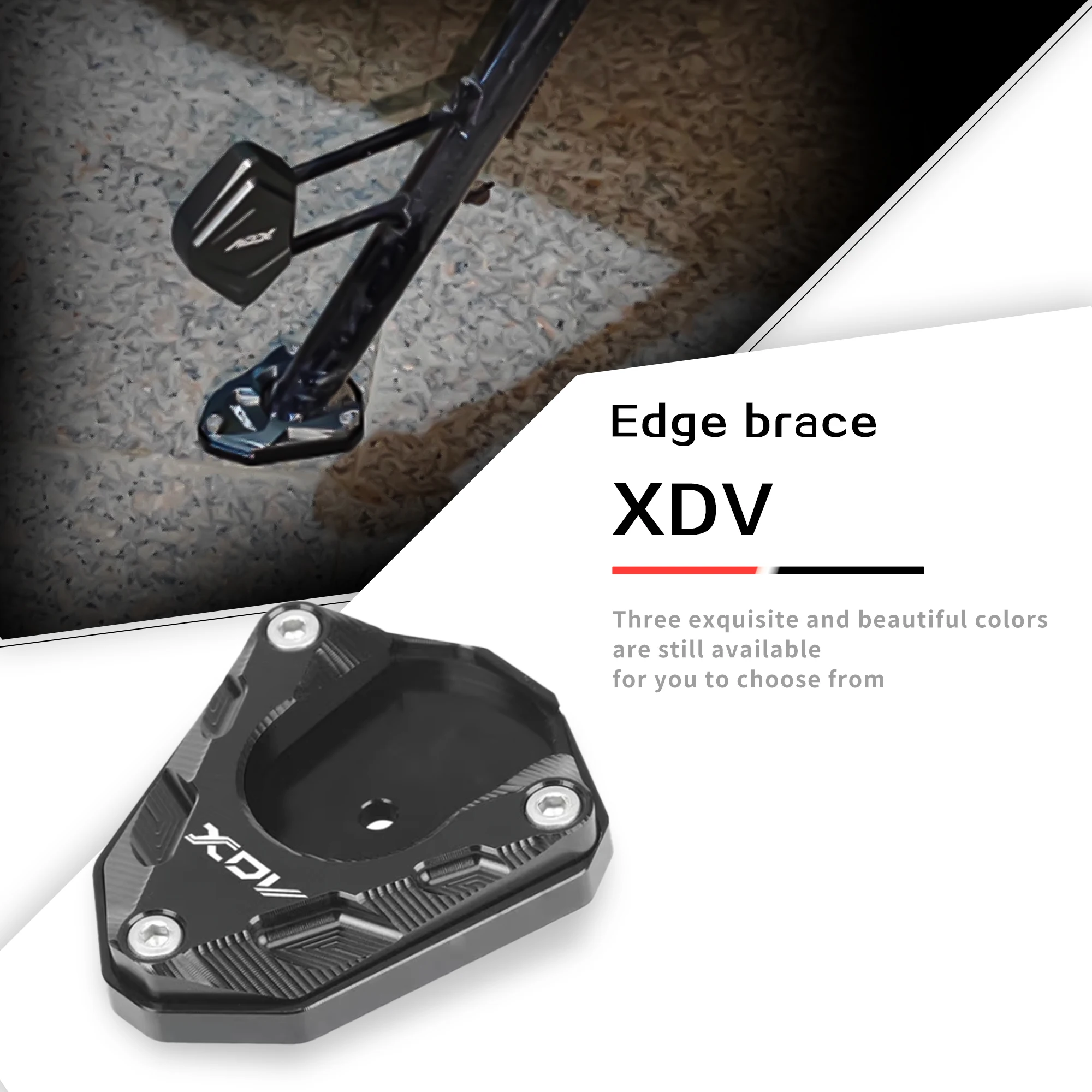 Motorcycle Foot Side Stand Pad Plate Kickstand Enlarger Support Extension Fit for XDV 250i XDV250si XDV300i LONGJIA