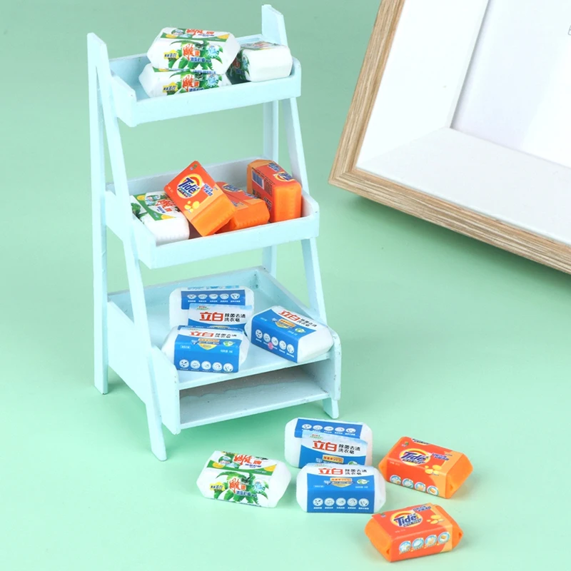 

5Pcs 1:6 Dollhouse Miniature Soap Simulation Mini Soap Model Bathroom Decor Toy Doll House Accessories