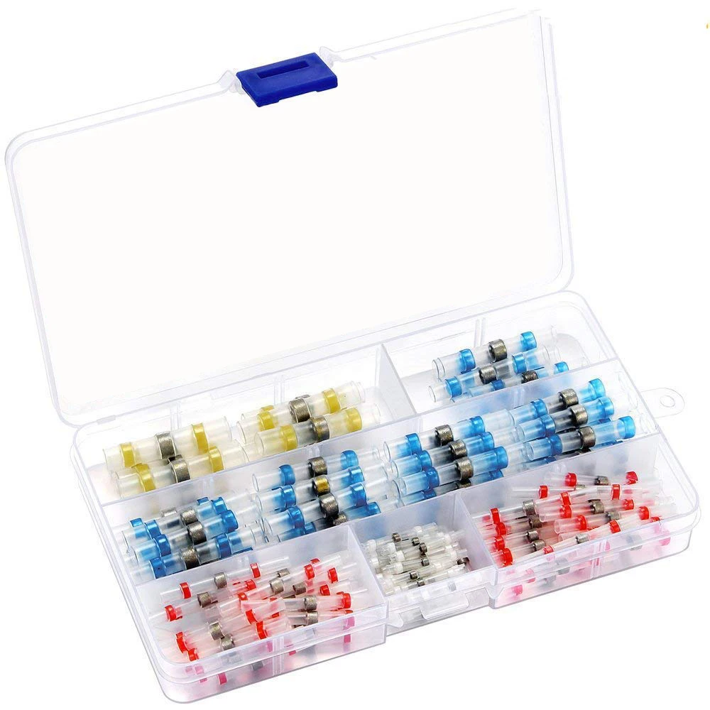 

150PCS Solder Seal Wire Connectors Kit Heat Shrink Butt Connectors Waterproof and Insulated Electrical Wire Terminals