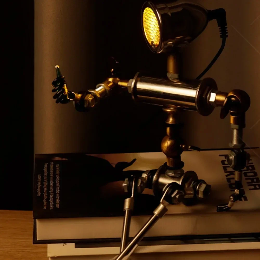 Creative USB Light Punk Robot Shape Gaming Room Desk Table Decoration Ornament Lamp Lantern Children Night Funny Birthday Gift