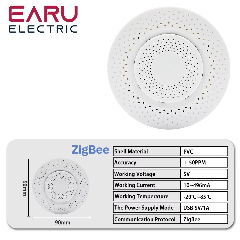 Tuya ZigBee 에어 박스 품질 CO 일산화탄소 감지기 테스터 자동화 알람은 Smart Life App Alexa Google 홈과 함께 작동합니다.