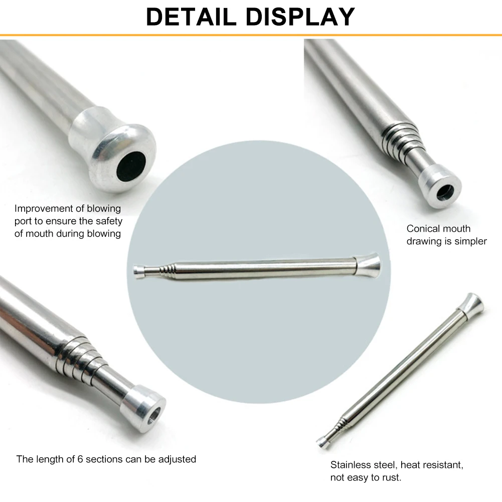 Outdoor Cooking Blow Fire Tube Portable Camping Fire Pipe Survival Tools Portable Fire Starter Tube Retractable Camping Blowpipe