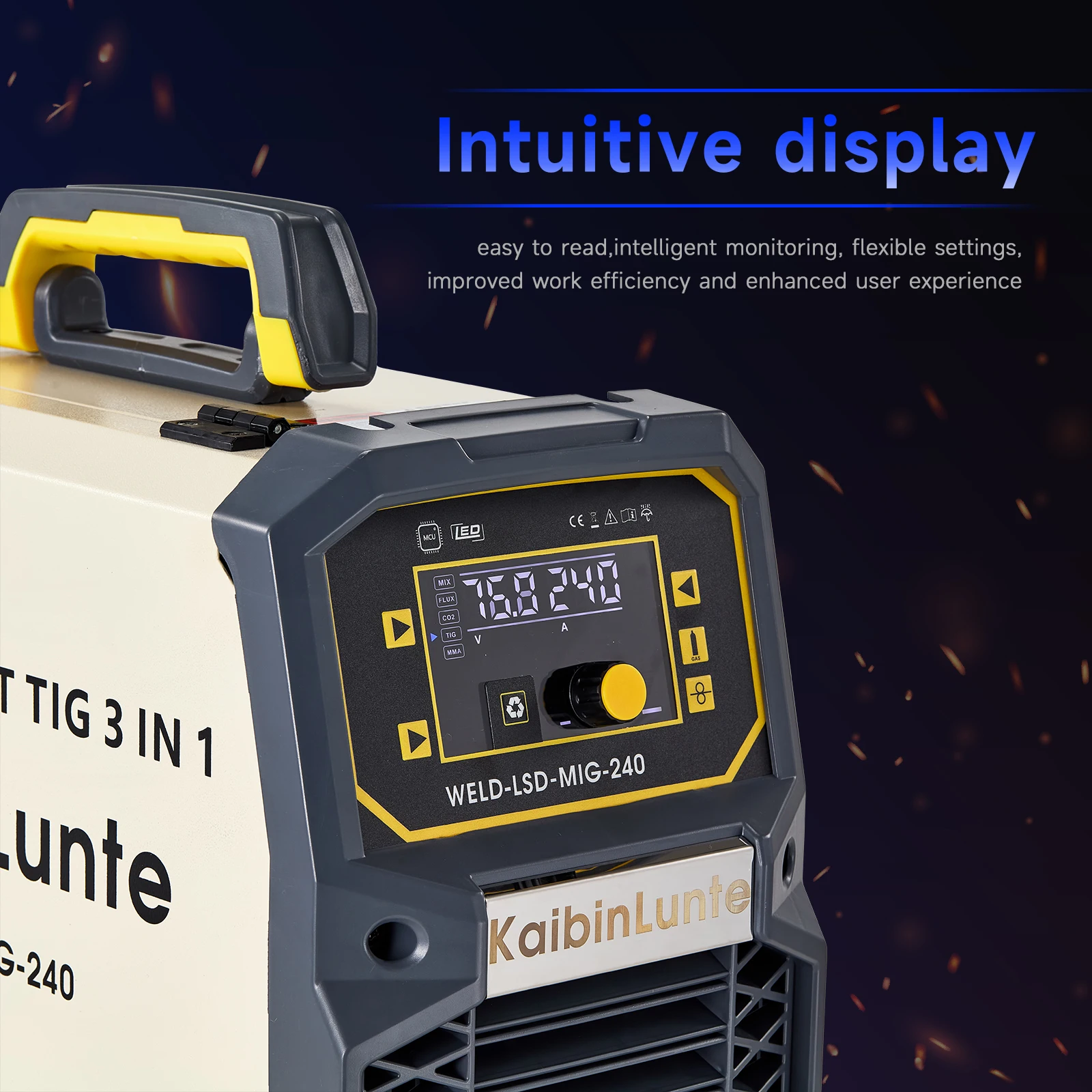 KaibinLunte 240Amp IGBT with dual voltage 110V/220V 3 in 1MIG/MMA/TIG gas shielded arc welding machine  2