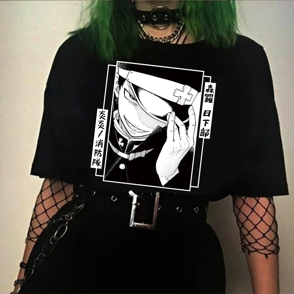 

Fire Force Shinra Kusakabe Anime Women T-shirts Harajuku Summer Short Sleeve T Shirt Fashion Woman Blouses 2022 y2k Clothes Tops