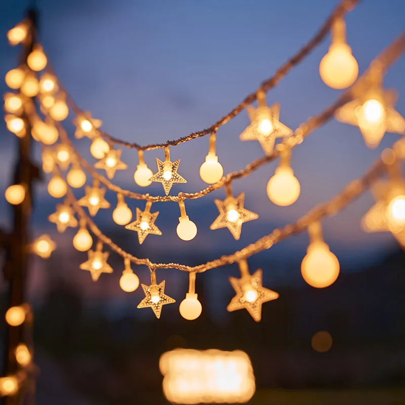 Christmas Decorations 3M Christmas Lights Snowflake String Lights Fairy LED Lamp For Home New Year Tree Garden