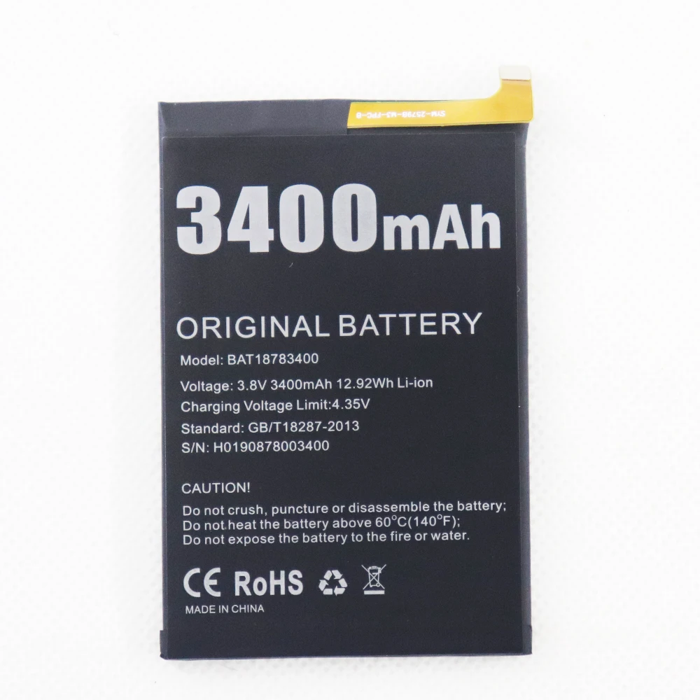 

ISUNOO 2022 год оригинальный аккумулятор 3400 мАч BAT18783400 Для DOOGEE Y8