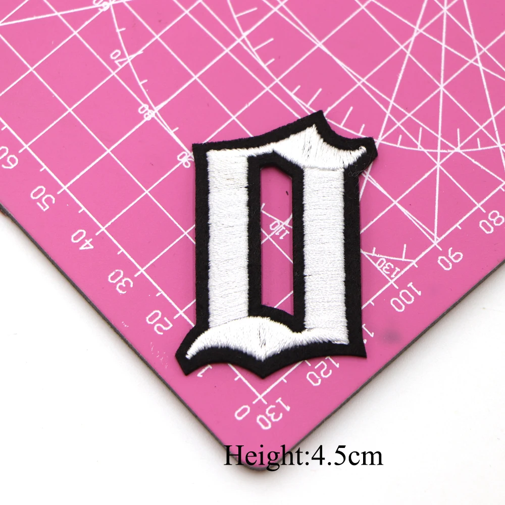 1PC Goldene Griechische Buchstaben Stickerei Patches Eisen Auf Buchstaben Patch 0-9 Patch Gestickte Patch Nähen Auf Patch für Kleidung KEINE Diy – Detail 4