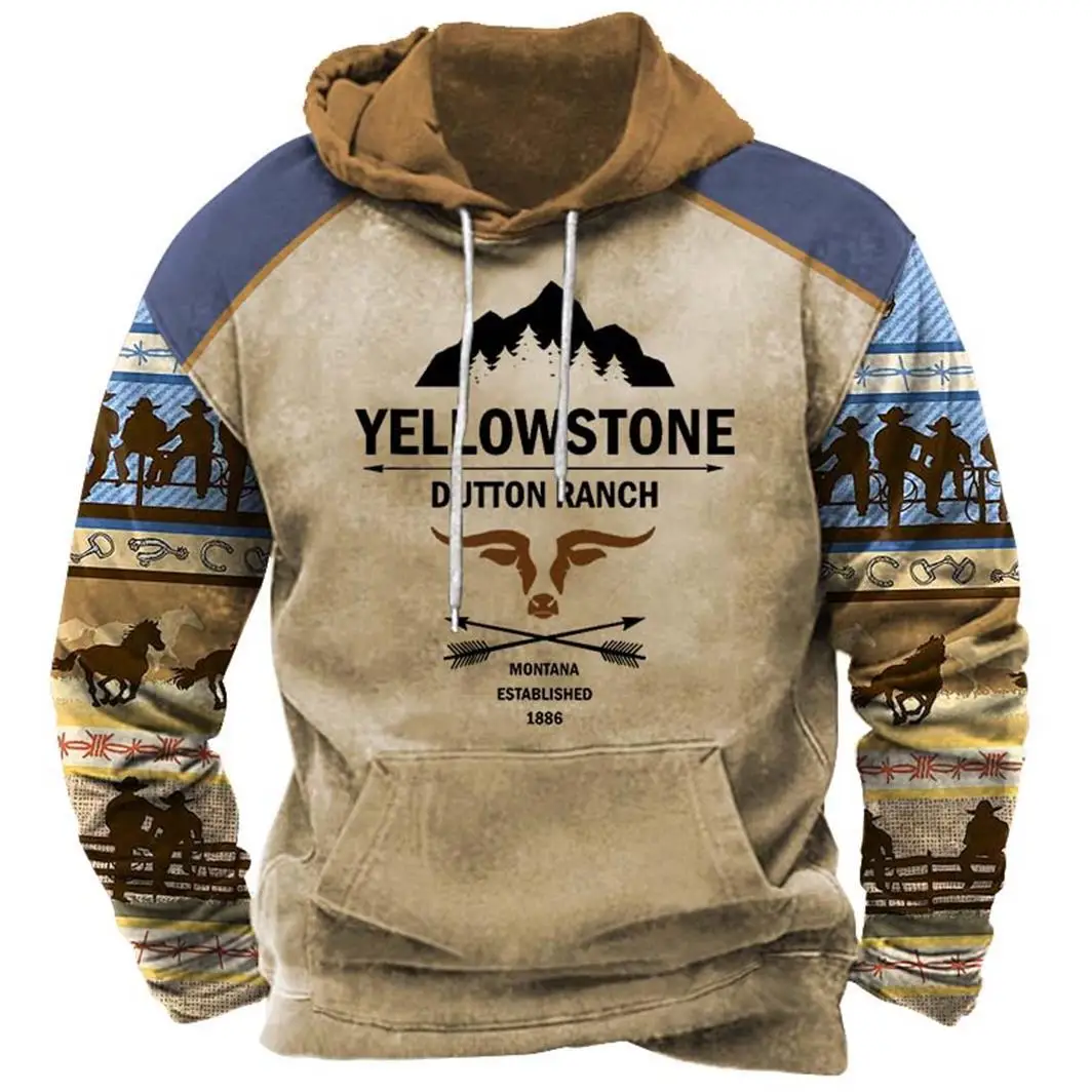Cowboy Pullover Hoodie Yellow