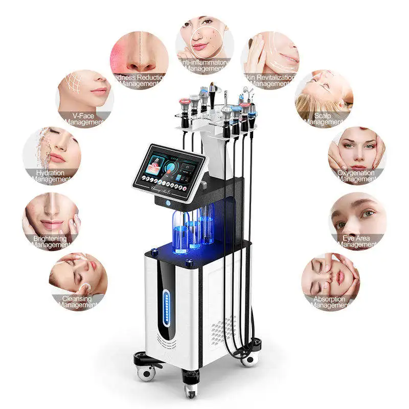 Multifunction Face Lifting Oxygen Hydra Dermabrasion Skin Care Machine Facial Ultrasonic Cleaning Rejuvenation Remove Blackhead