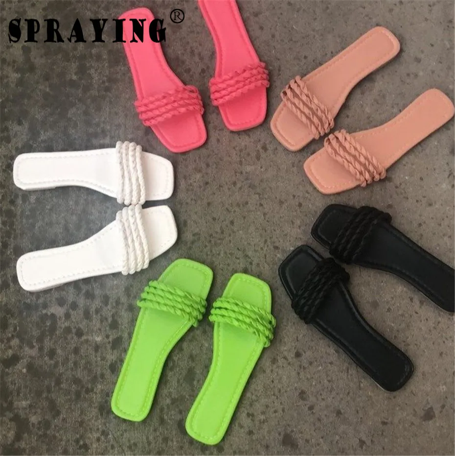 10pairs Wholesale Sandals Womens Shoes 2022 New Peep Toe Shoes Slippers  Flat Fashion Hot Sale Y2k S8564 - Women's Sandals - AliExpress