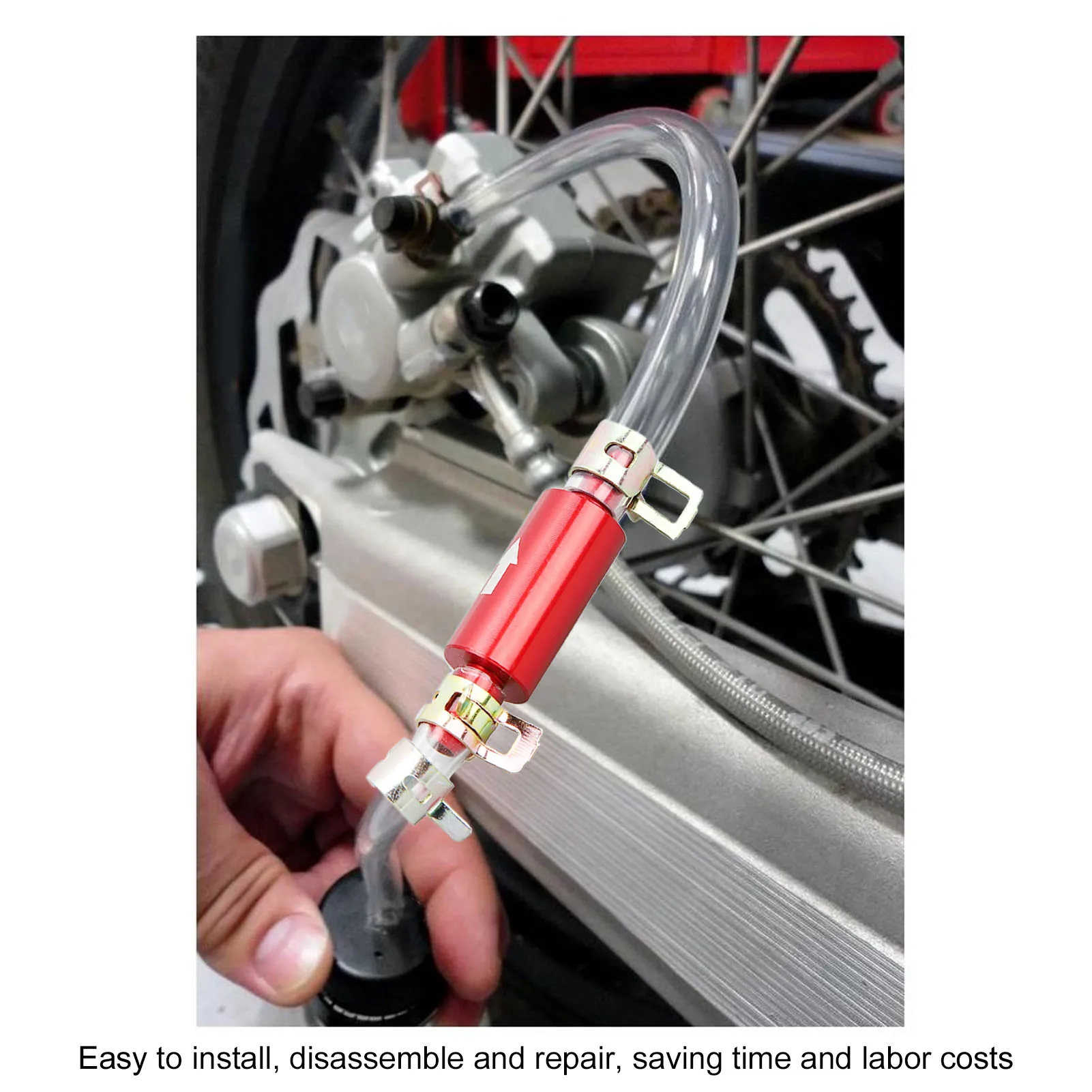 Brake Fluid Clutch Bleeder Hose 6MM One Way Check Valve Tube Bleeding Tool Kit 2pcs Universal for Motorcycle Car