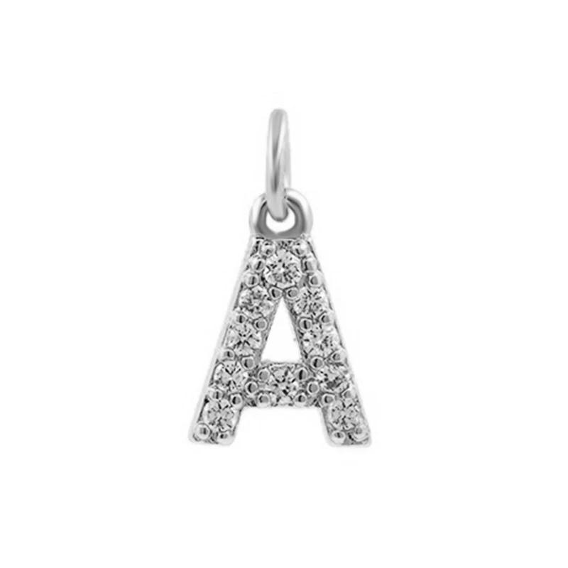 Silver Initial Letter Pendant Charms