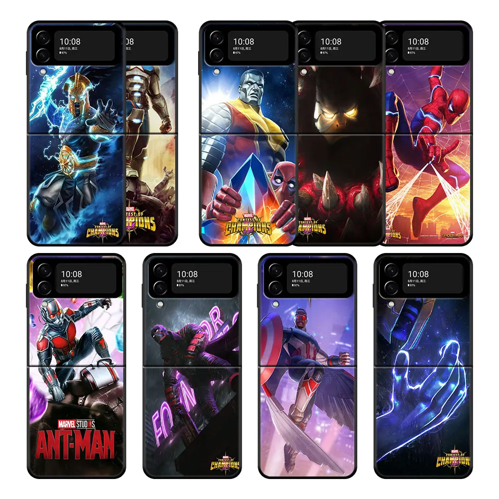 Marvel Contest Of Champions Black Black Per Samsung Galaxy Flip Zflip3 Zflip Z Flip3 5G Cover Per Telefono Hard Pc