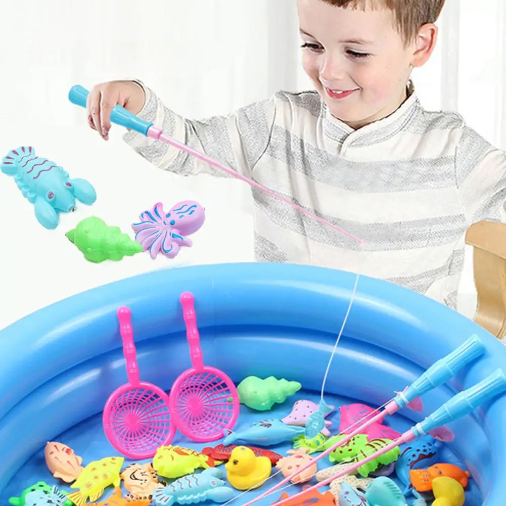 Kids Fishing Toy Set Play Water Toys for Kids Magnetic Rod and Fish Indoor Outdoor Leisure Entertainment Games for Children Toy - 4