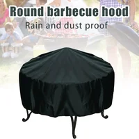 Fire Pit Cover Round Brazier Stove Cover Waterproof Windproof Sun Protection For Outdoor Garden Furniture Sets Muebles De Jardín 1