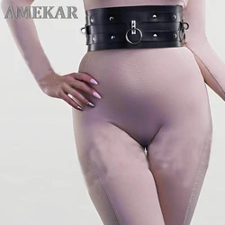 Vintage Women New Harajuku Corset Straps Metal clip Leather Punk Hook adjustable ring Handmade Unisex Sock Garter Belt Accessory