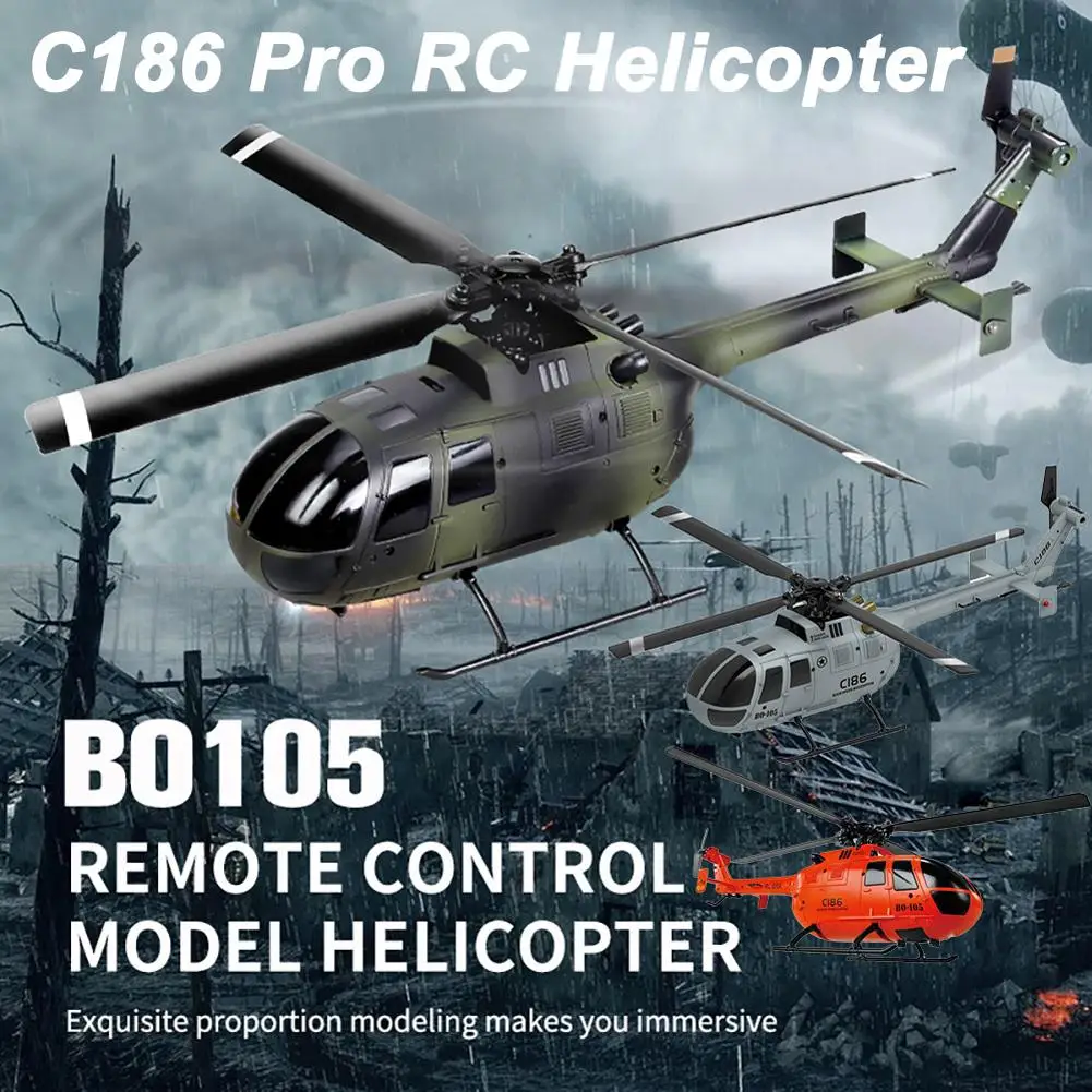 

C186 Pro 2.4ghz Remote Control Helicopter 4CH BO105 6-shaft Gyroscope Electric Flybarless Rc Aircraft