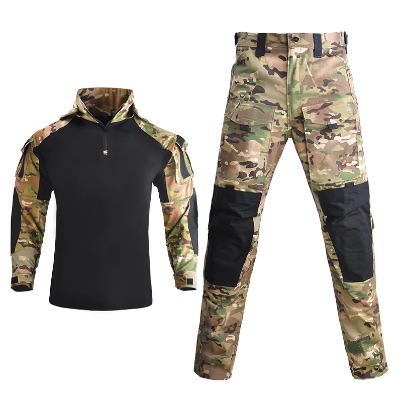 

HAN WILD Men Camouflage Tactical Uniforms Combat Suits Army Shirts Outdoor Hiking Pants Camping Clothes Hunting Clothing