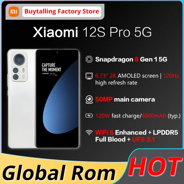 New Xiaomi 12S Pro 5G Cell phone Global Rom 8GB 12GB RAM 128GB 256GB 512GB  ROM 6.73inch 120Hz 4600mAh 120W 50MP Main Camera NFC - AliExpress