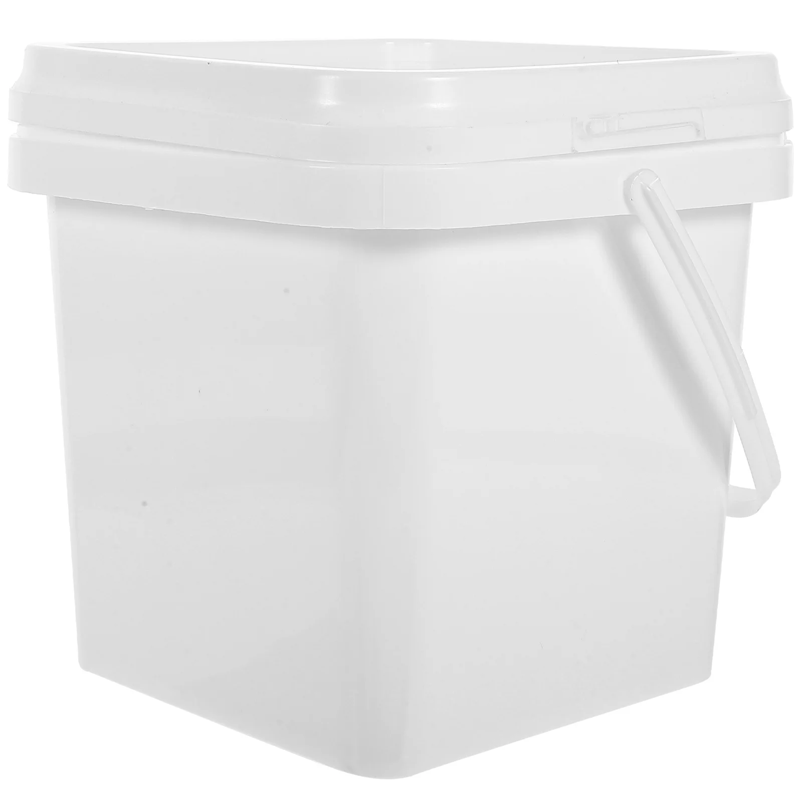 1 Gallon White ABS Paint Bucket 5L Square Hand Carry Container Lid Storage Pail Plastic Coating Holder Pigment Empty