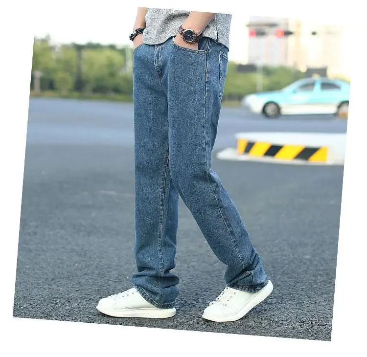 2022 Spring Summer Men's Thin Straight-leg Loose Jeans Classic Style Advanced Stretch Baggy Pants Male Wide leg jeans pants