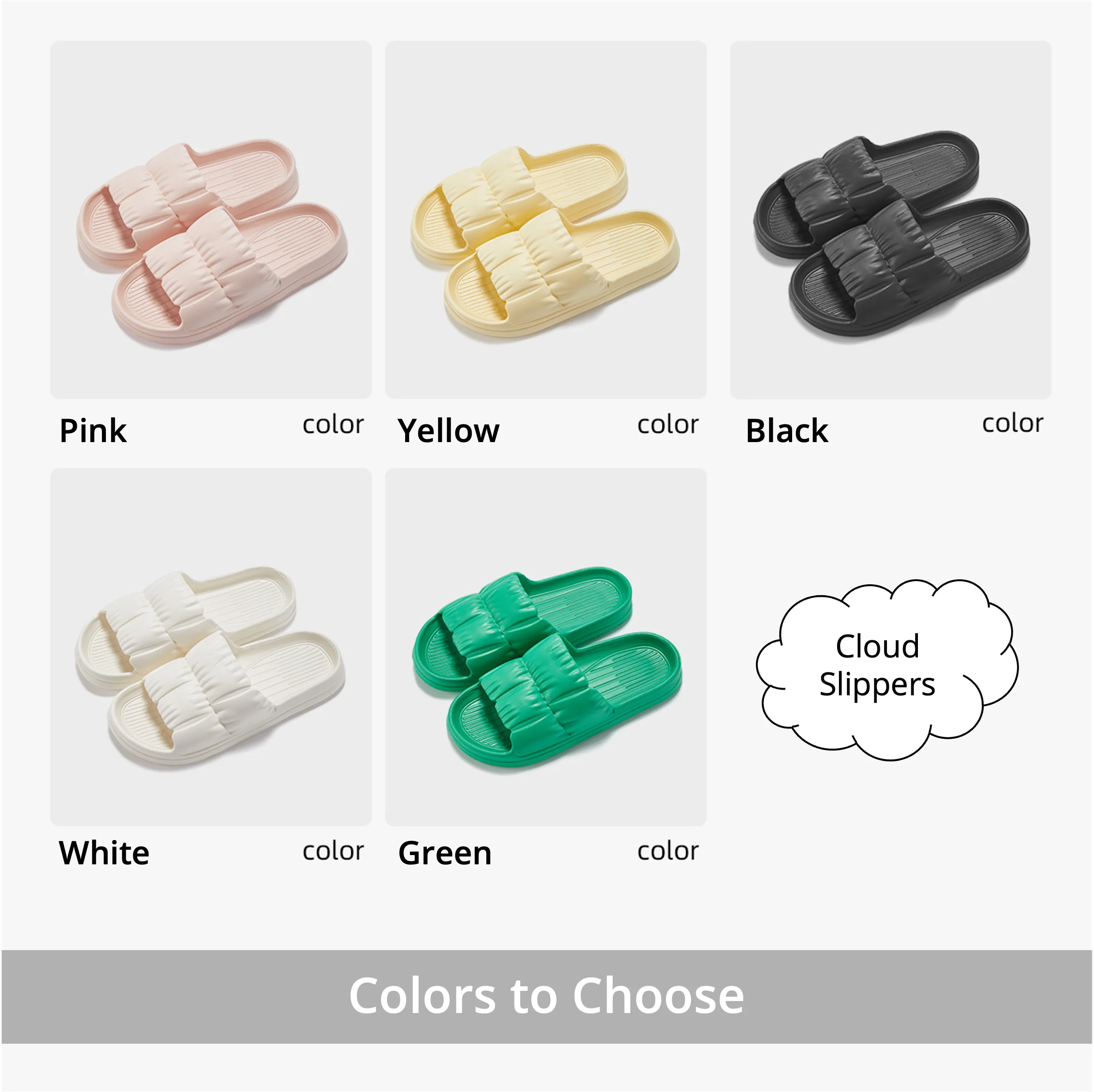 Women slippers Women Soft Sole Cloud Slippers Thick Platform Indoor Outdoor Beach Sandals Summer EVA Non Slip Flip Flops