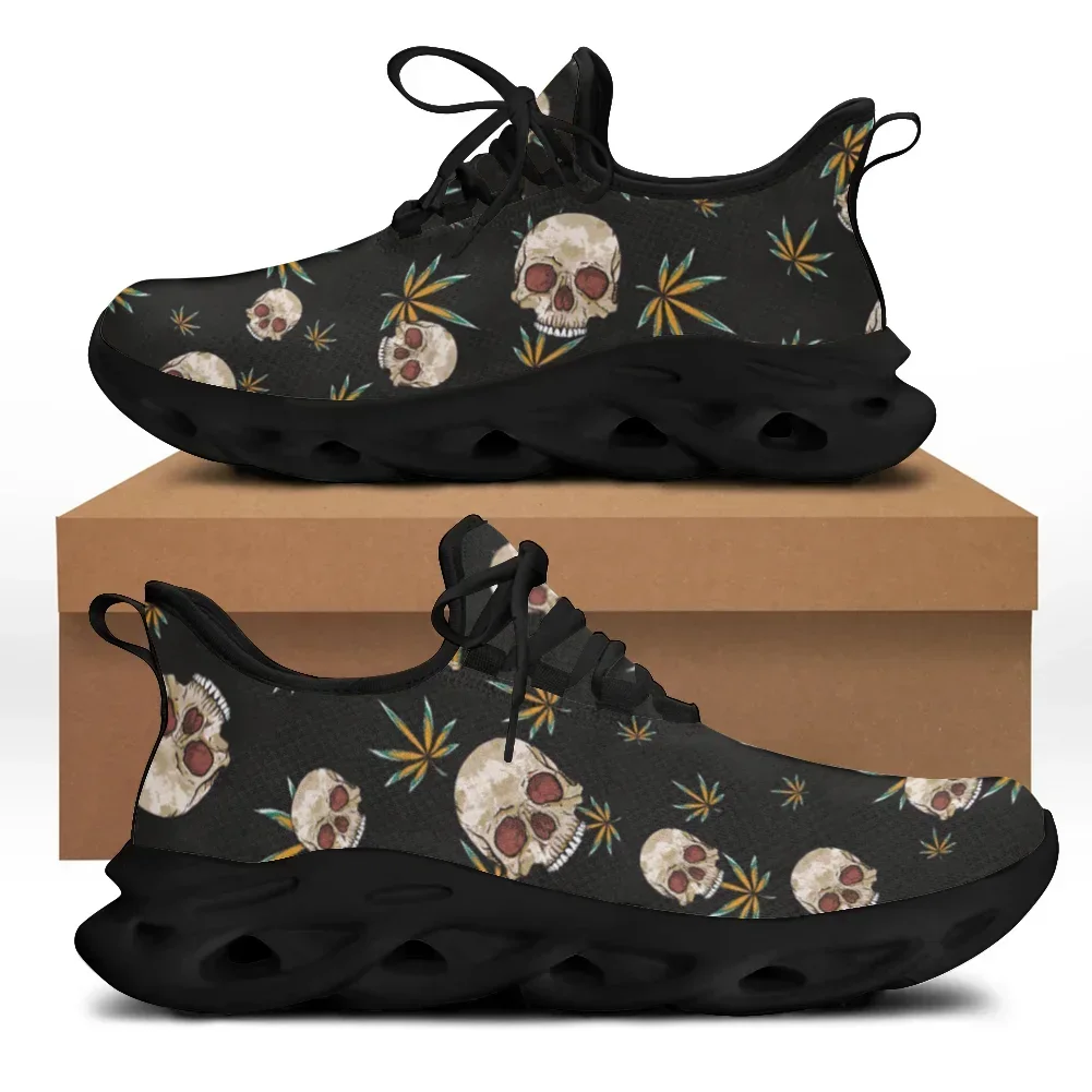 Classic Printing Green Plant Skull Male Shoes Fashion Breathable High Quality Retro Outdoors Man Shoes Wild MeshStudent Shoes