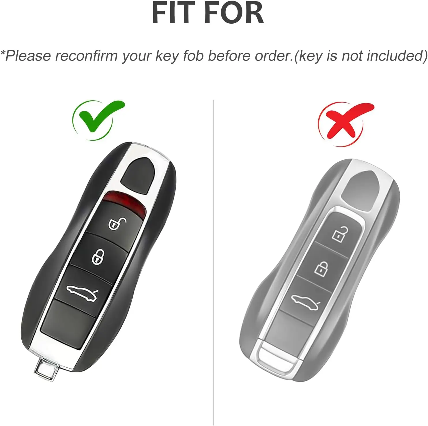 Stile Carbonio Cover Per Chiave Porsche Cayman/Macan | 3 Pezzi In | Protezione Da Graffi Cayman Macan Cayenne - Foto 7