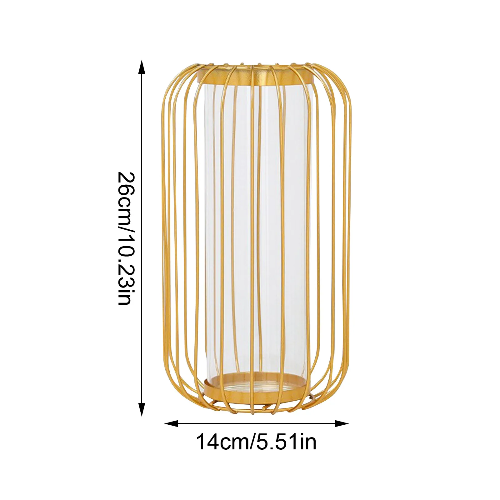 Golden Hydroponic Flower Glass Vase