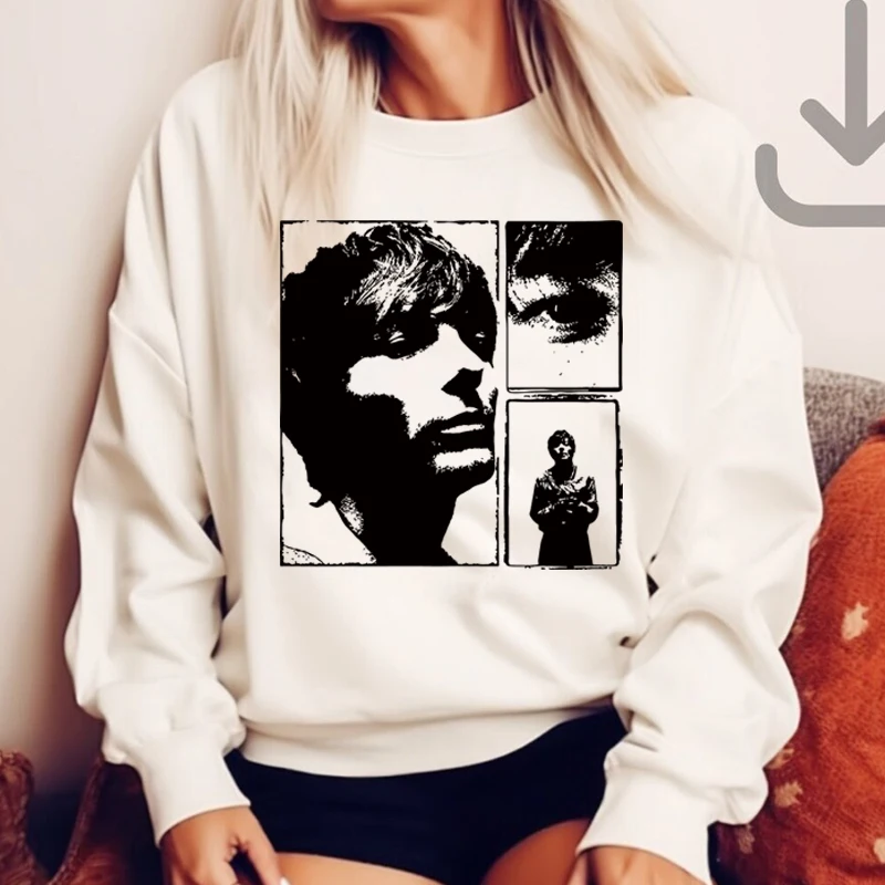 

2000s Grunge Gothic Clothes Harajuku Y2k Women Sweatshirts Y2k Harrys Art Face Printed Fans Gift O Neck Hoodies Kawaii Jumpers