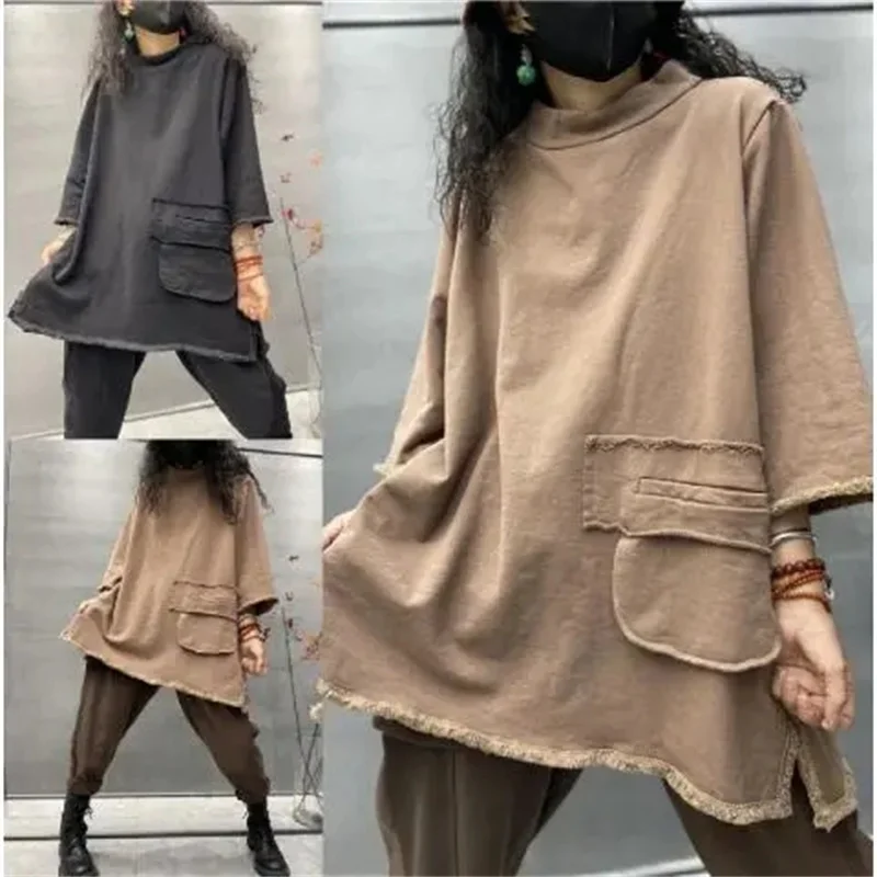 

Plus Size 150 KG European Station Women's Sweater Spring And Autumn New Fat Loose Fashion Joker Long Sleeve Retro Old Coat