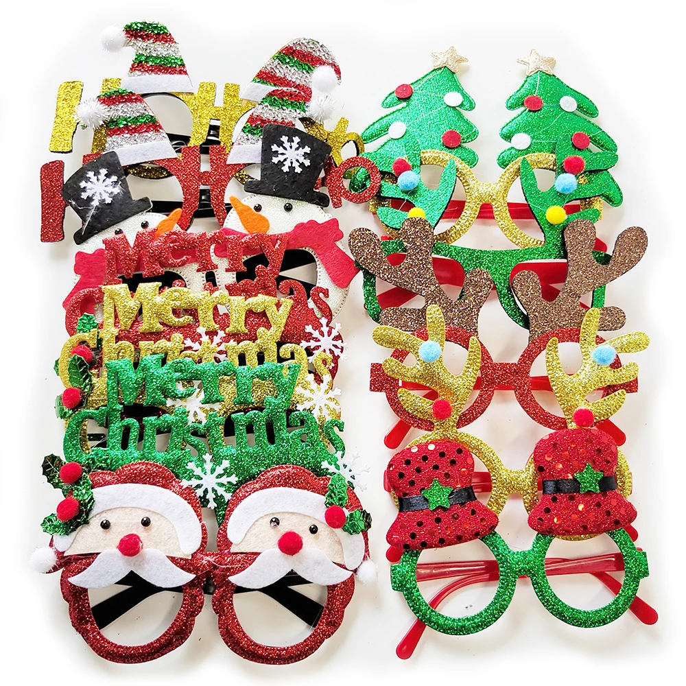 Weihnachtsbrillen Weihnachtsmann Weihnachtsbaum Schneemann Plastikbrillen Geschenk Weihnachtsparty-Zubehör Foto-Requisiten Weihnachtsdekoration – Detail 1