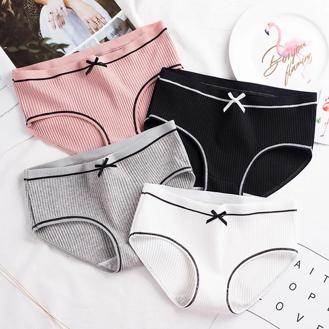 Sous-vêtements en coton femmes slips fil confortable respirant princesse arc Sexy taille moyenne couleur unie femmes slips SYTa002 1