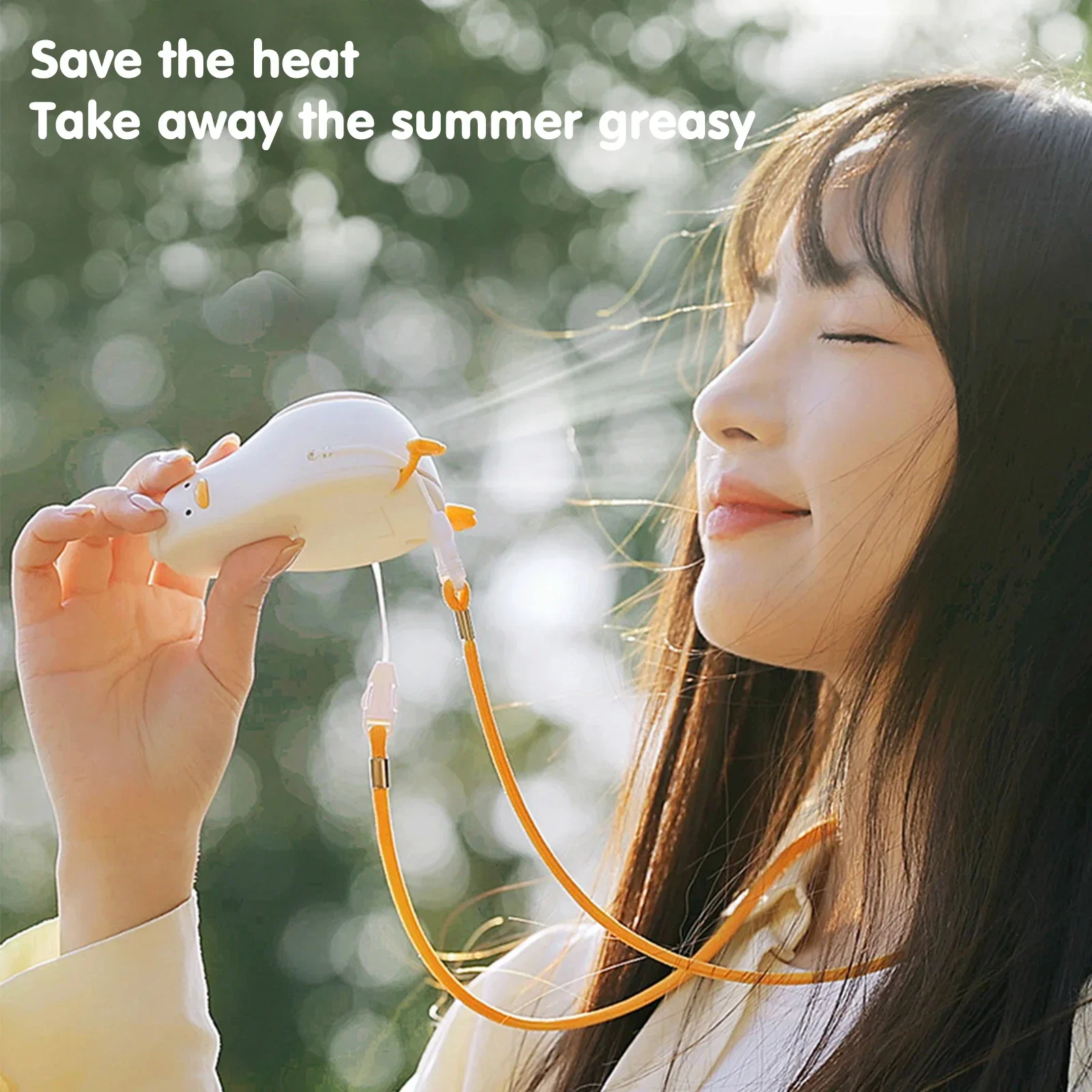 Mute Charging Portable Three-speed Mini USB Fan Cute Duck Outdoor Mini Creative Desktop Office  Handheld Neck Fan for Outdoor mini portable fan electric with powerbank hanging neck usb charging leaf free cool little small cute lovely rechargeable