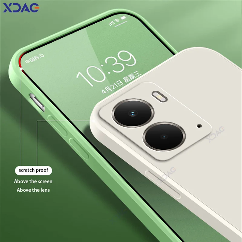 Luxury Candy Cellphone Case with Camera Protection - Soft Square Liquid Silicone Armor